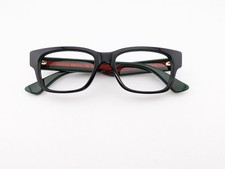  New Gucci Eyeglasses, Frames Only, GG0343O 001 Blk/Green/Red, 53-18-150, Italy