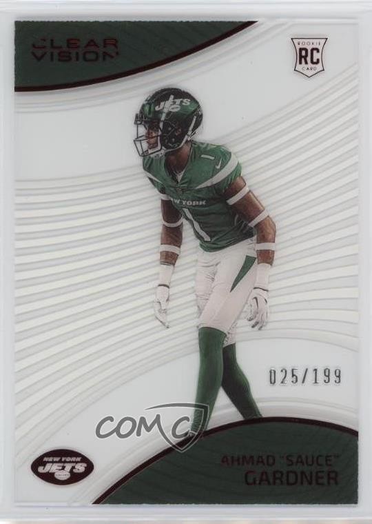 2022 Panini Chronicles Clear Vision Rookies Red /199 Ahmad Gardner Sauce RC hd2