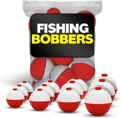 Fishing Bobbers Catfish Float 12pc Set Snap-On Red & White Tackle Box Essential