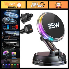 25W Magnetic Car Charger with Cool Fan  78 LBS Suction Power - Fast Wireless Ch