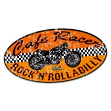 Retro Vintage Stickers Old School Ace Cult Rockabilly Style Bobber Route - 02