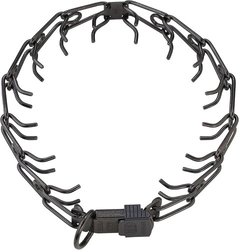 Used-Herm Sprenger Black Stainless Steel Prong Dog Collar with ClicLock Buckle