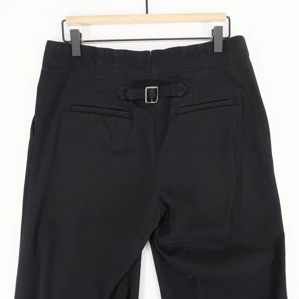 Anthropologie Essential Wide Leg Pant Womens 10 Petite Black Pleated Buckle Back - Image 4 of 4