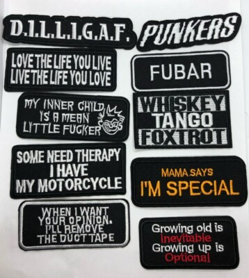 #ad Words Slogan Embroidered Iron on Patches Fabric Badge usa saler $2.75