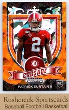 2021 Panini Prizm Draft Picks Collegiate #178 Patrick Surtain II Orange Ice