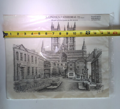 John Bangayリンカーン大聖堂 金属板 エッチング John Bangay LINCOLN CATHEDRAL Hand Signed Print 15”x12” | eBay