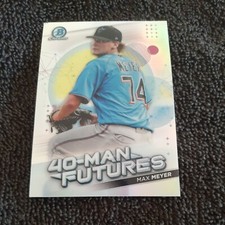 2021 Bowman Chrome 40-Man Futures Max Meyer Miami Marlins Baseball Card FMF-19