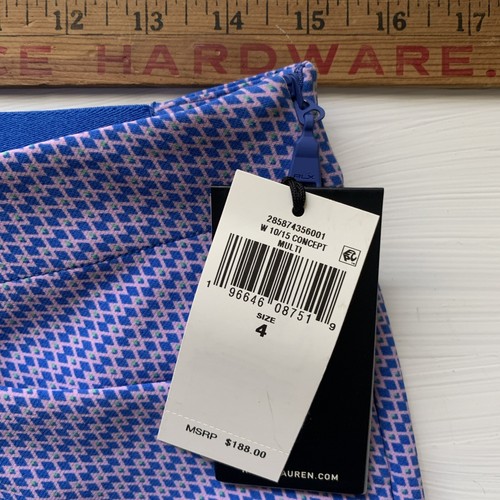 Pantaloni da golf RLX Polo Ralph Lauren Eagle donna 4 o 6 blu rosa nuovi con etichette - Foto 10 di 13