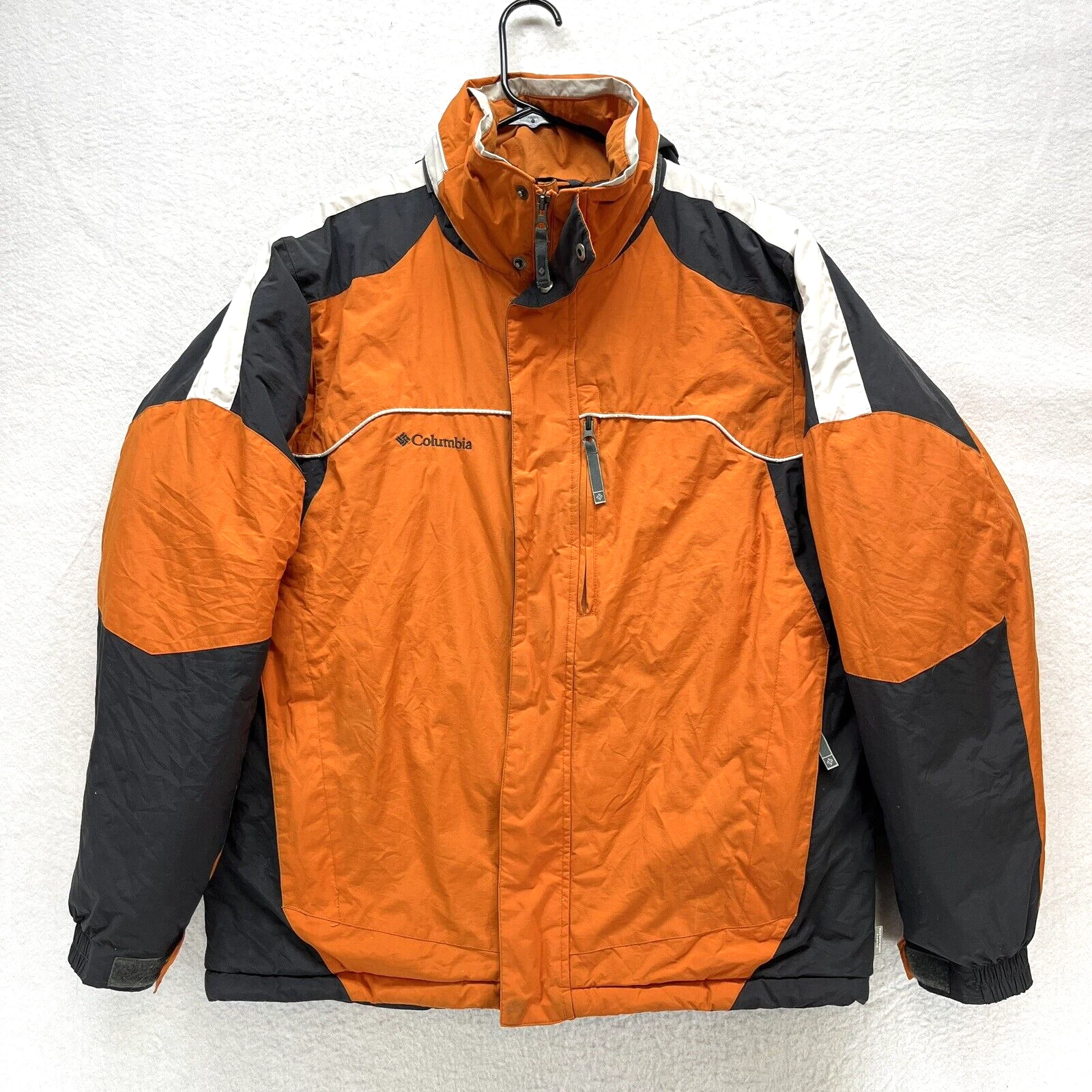 Columbia Winter Insulated Jacket Men's Size M - Orange Black Hooded