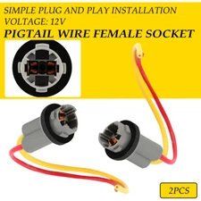 Universal Pigtail Wire Female Socket T10 194 PGS Front Side Marker Light Plug