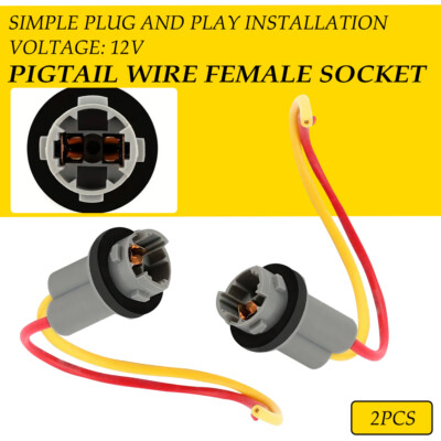 Universal Pigtail Wire Female Socket 194 T10 PGS Front Side Marker Light Bulb E - Foto 11