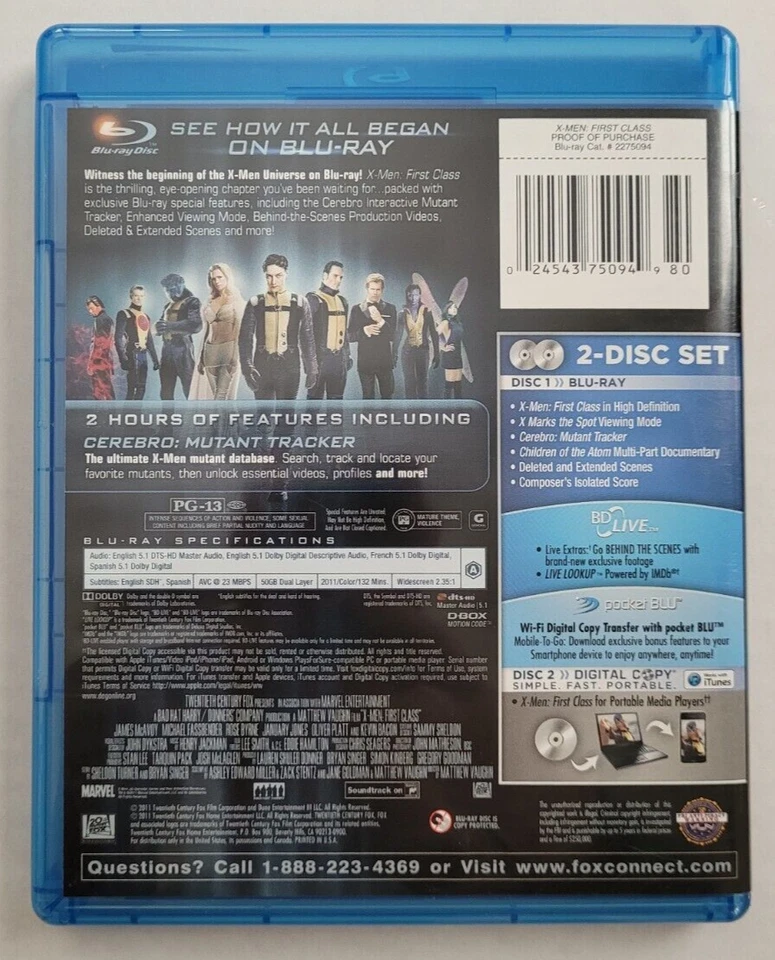 X-Men: First Class (Blu-ray, 2011) - Image 2 of 4