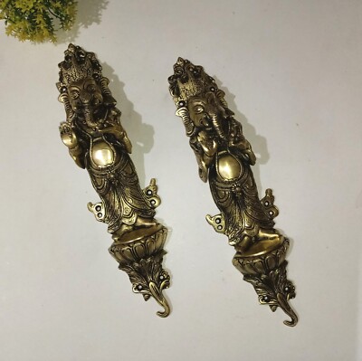 14'' Inches Blessings Ganesha Door Handle Brass Royal Look Entry Pull Decor GTX