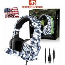 Gaming Headphones with Microphone PS4 Surround Sound Wired Over Ear LED Backlit