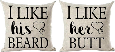Set of 2 Black Quote I like His Beard I like Her Love for Lover Valentine'S Day 