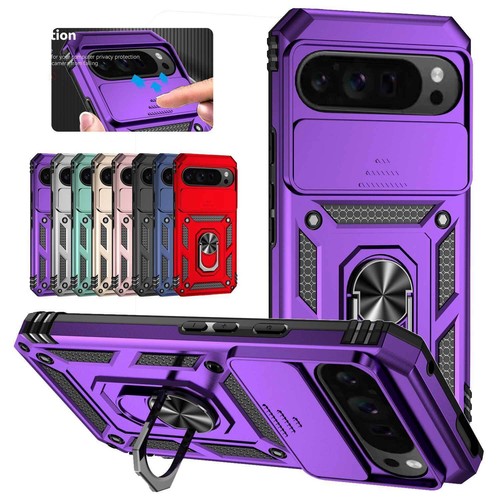 Stand Armor Camera Cover Phone Case For Google Pixel 6 7 8 9 Pro XL 8A 6A 7A 9A - 第 1/18 張圖片