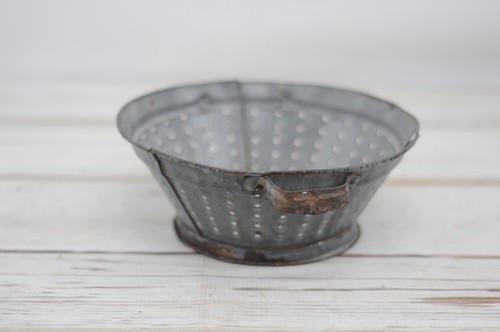 Vintage Colander Gray Graniteware Granite Ware Enamel Ware Strainer #8 - Picture 2 of 6