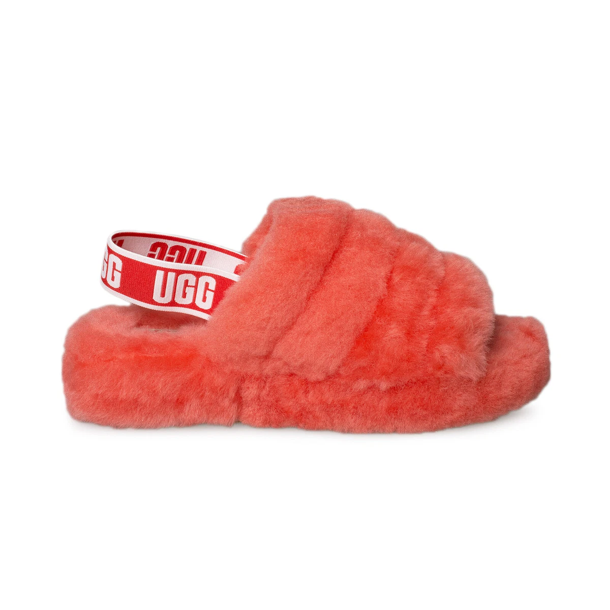 Red fur cheap ugg slides