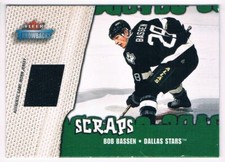 2002-03 FLEER THROWBACKS SCRAPS JERSEY BOB BASSEN DALLAS STARS