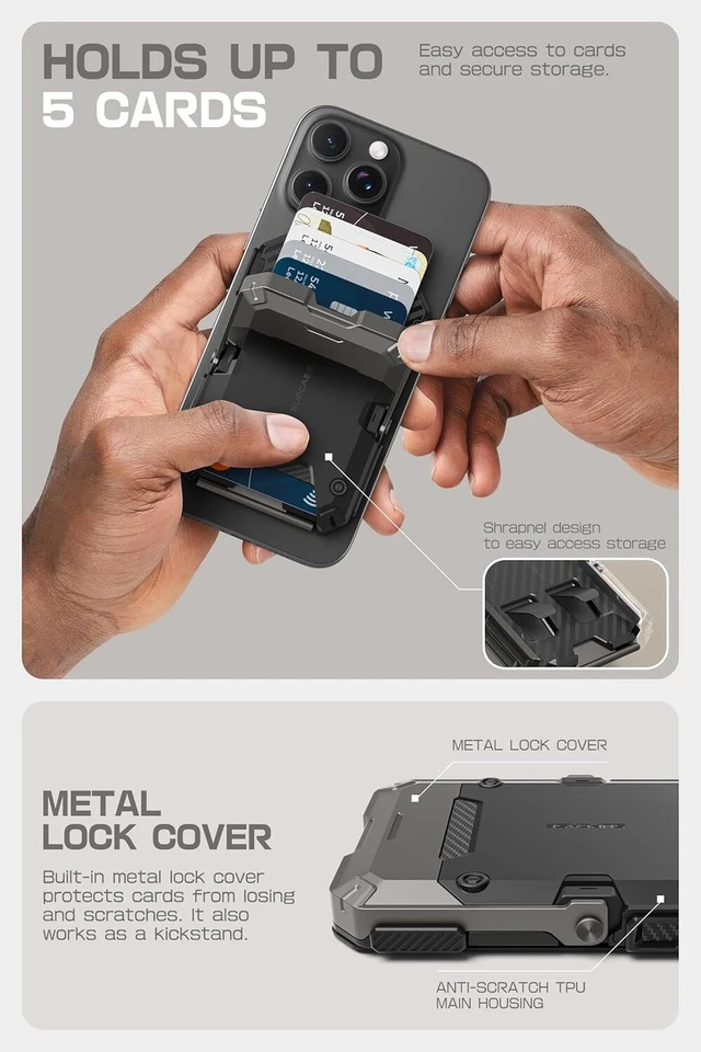 SUPCASE для MagSafe бумажник регулируемая подставка, магнитный бумажник телефона карты держатель - Изображение 3 из 4