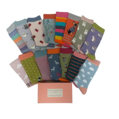Miss Sparrow flauschige gestreifte Socken
