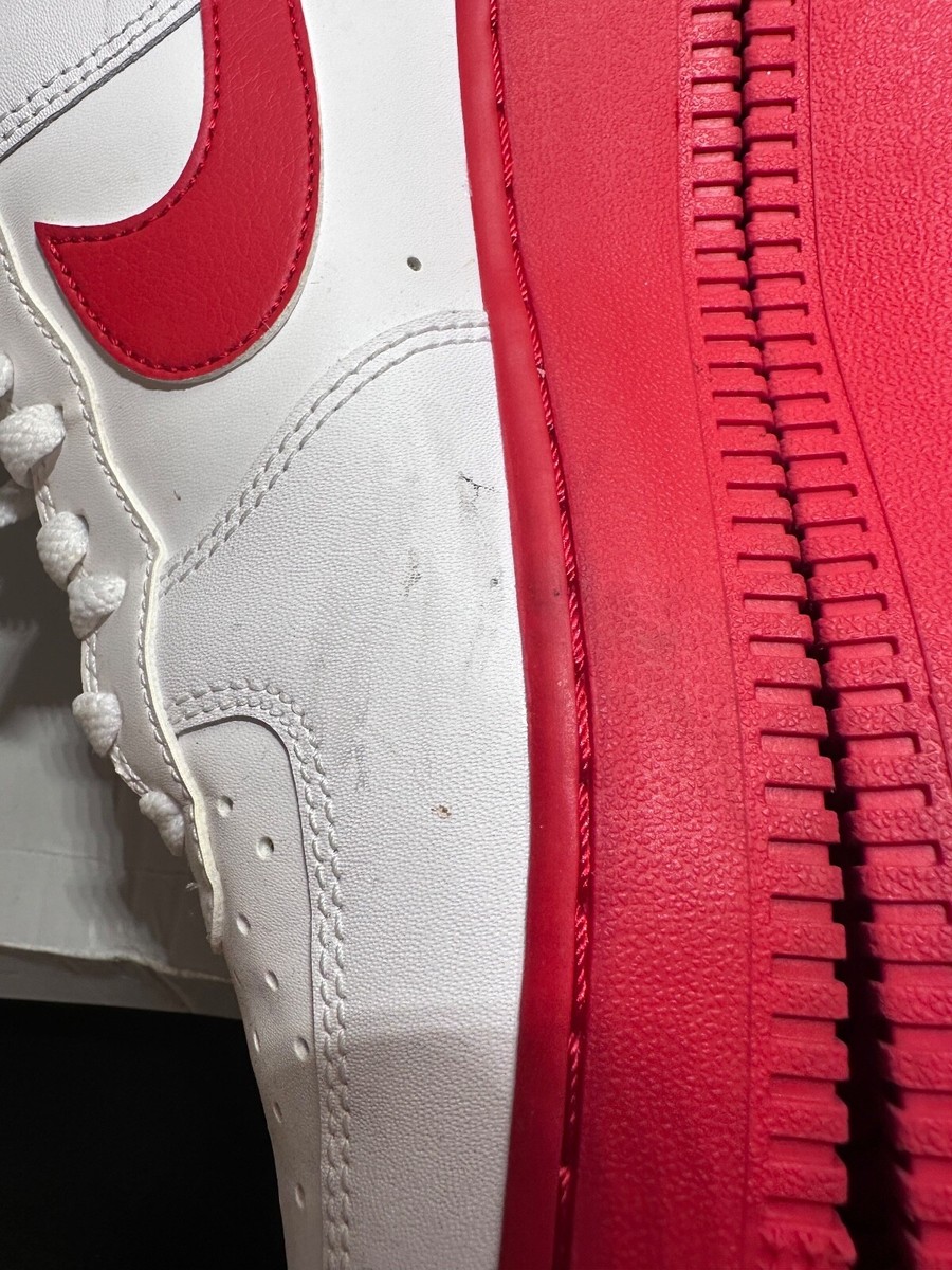 NIKE AIR FORCE 1 LOW WHITE/RED SOLE SNEAKERS CK7663-102 MENS