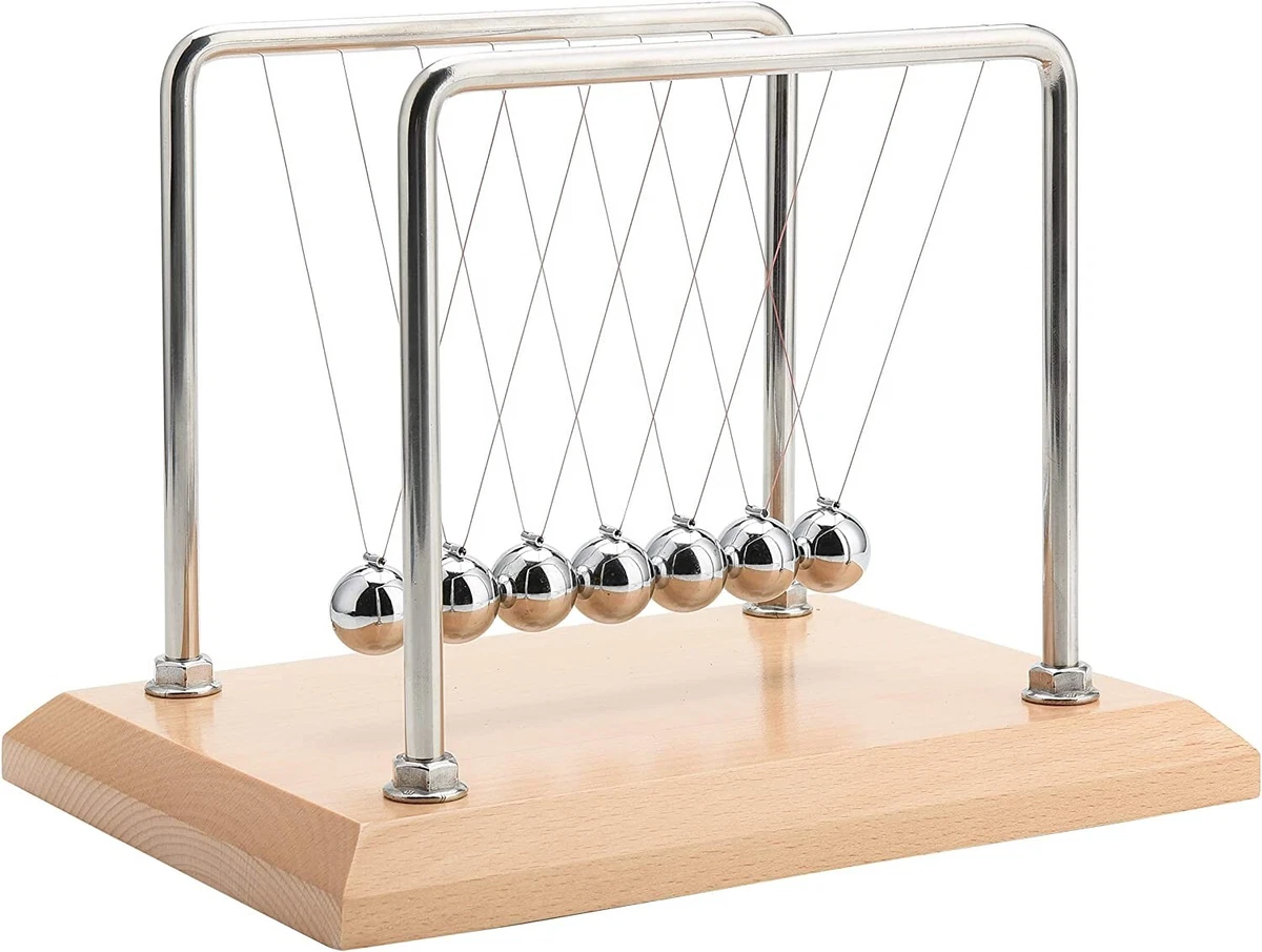 The Famous Newton's Cradle, Handcrafted Wood, the Original