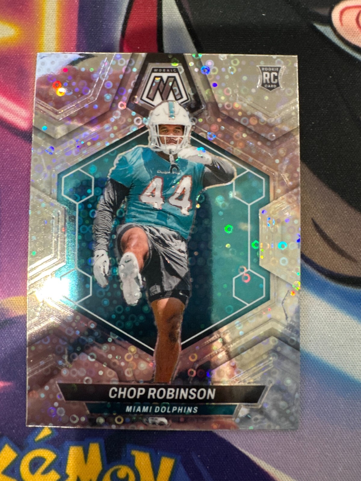 2024 Panini Mosaic Chop Robinson RC #321 Silver No Huddle Prizm Dolphins