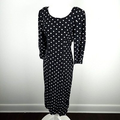 80s black and white dress 80s B+W Dotted Halter Dress