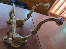 New Pair of Beautiful Large Cast Iron Wall Hook Coats Towels Cap Holder 7.5"