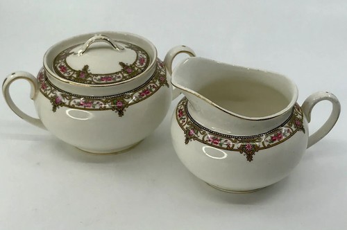 Vtg/Atq Grindley&Co Fine China Lidded Sugar & Creamer The Minden 1914-25 England - Picture 11 of 12