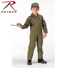 Rothco 7302 Kid's Flight Coverall With Patches - Olive Drab