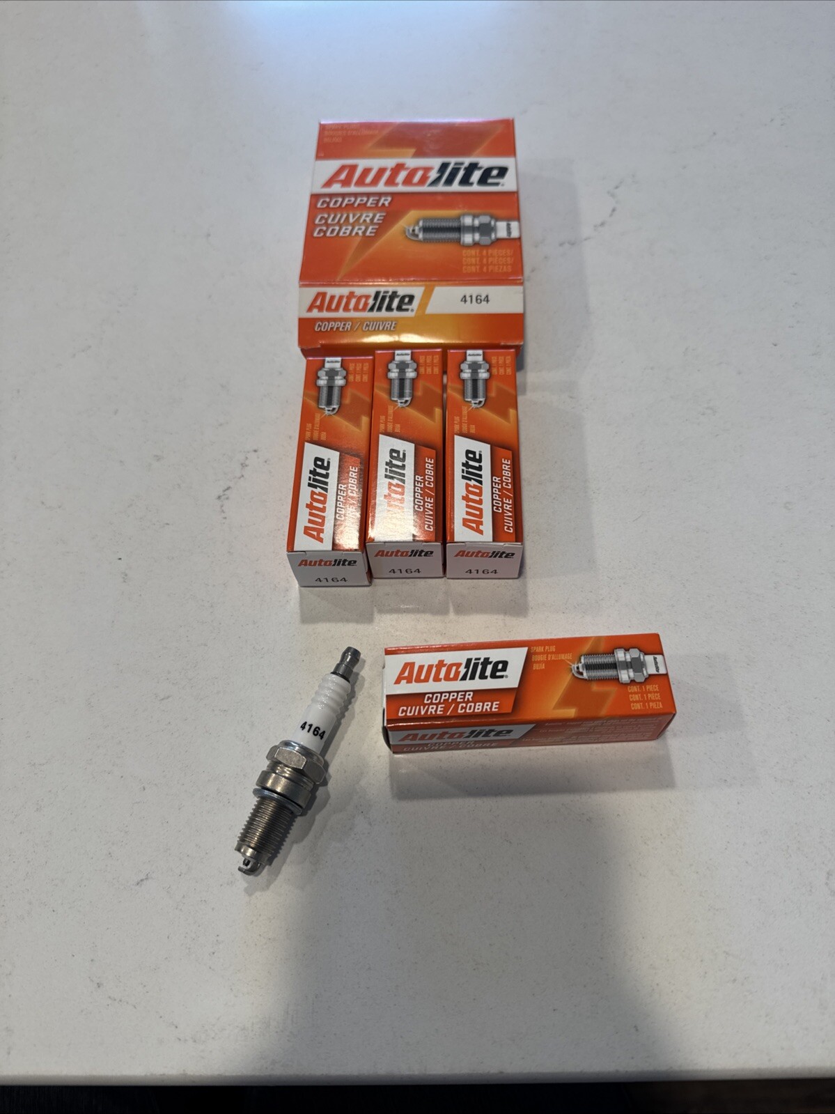 4 New Autolite 4164 Copper Core Spark Plugs 