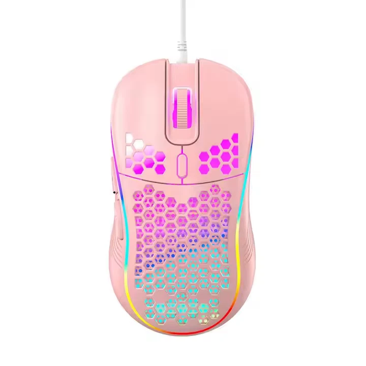 Lightweight Wired Gaming RGB Mouse Honeycomb Design 7200DPI Ergonomic Gaming - Image 3 of 4