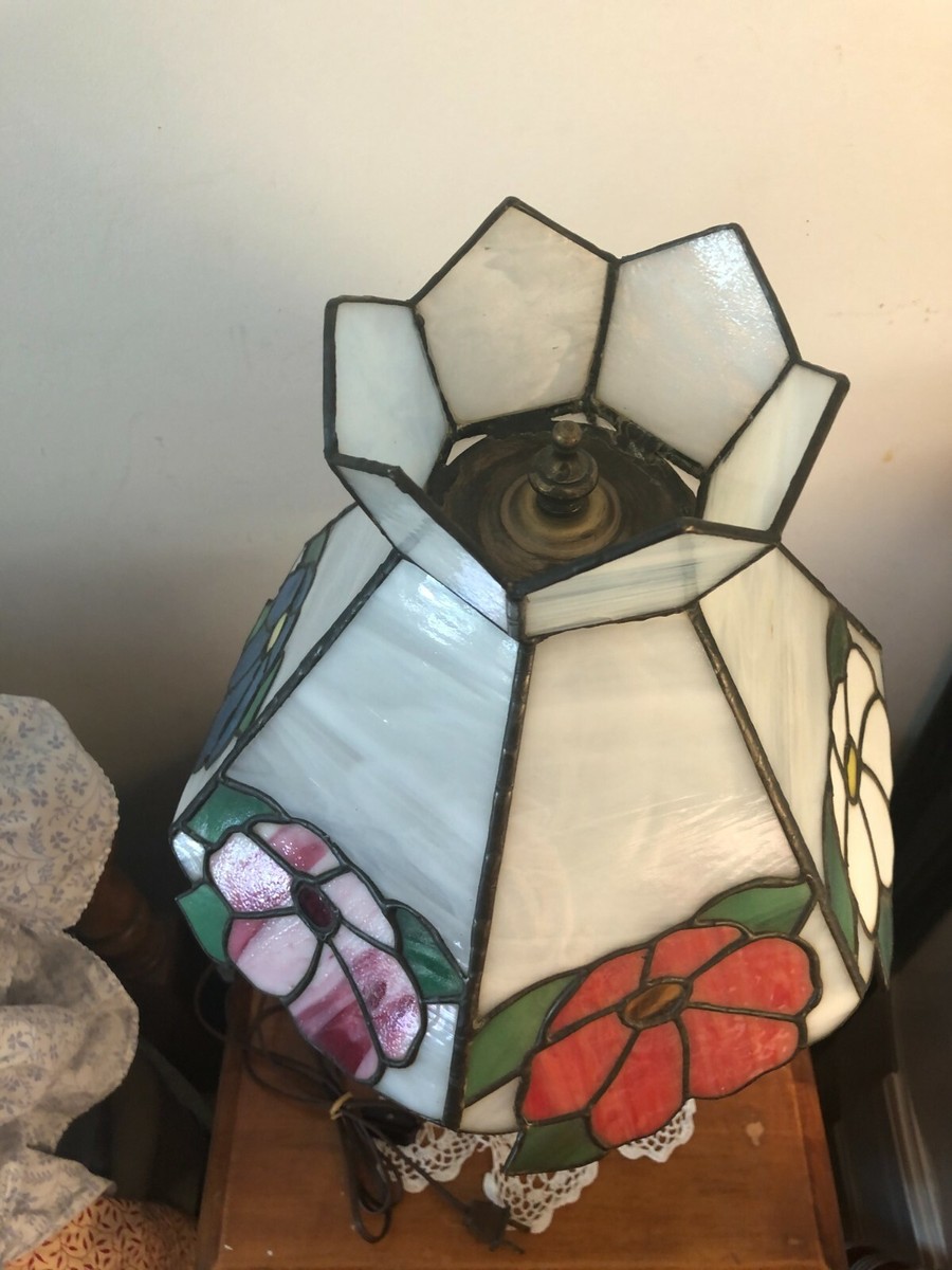 Vintage L&L WMC 1966 Lamp Model #8751 With Stained Glass Shade 22 