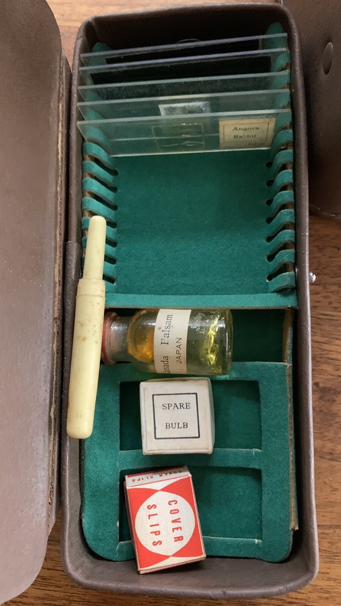 Vintage Sears Tower Model #6384 Microscope and Accessories +