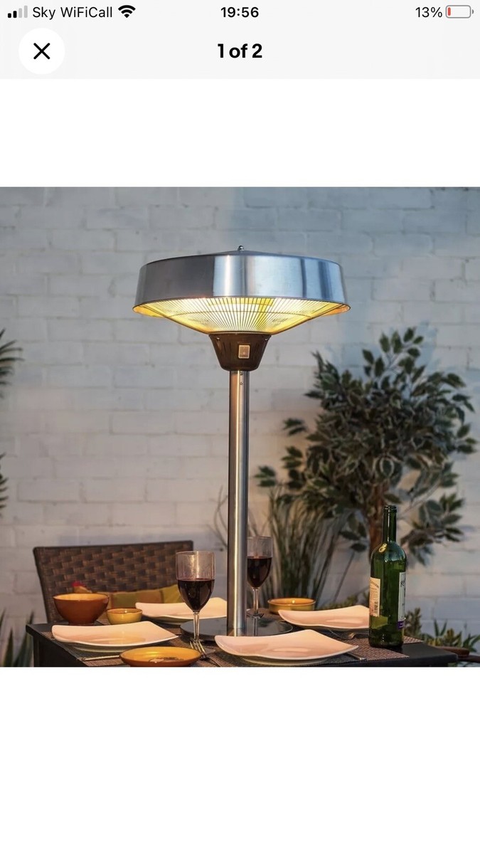 La Hacienda Tabletop Halogen Electric Patio Heater For Garden Outside
