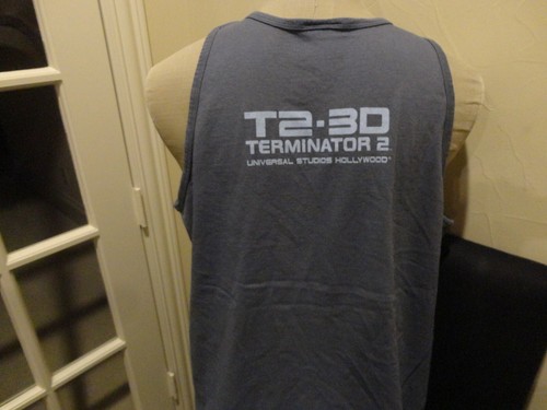 Vtg 2 side Terminator 2 2T-3D Authentic Universal Studios Movie Promo Tshirt XL - Afbeelding 5 van 9