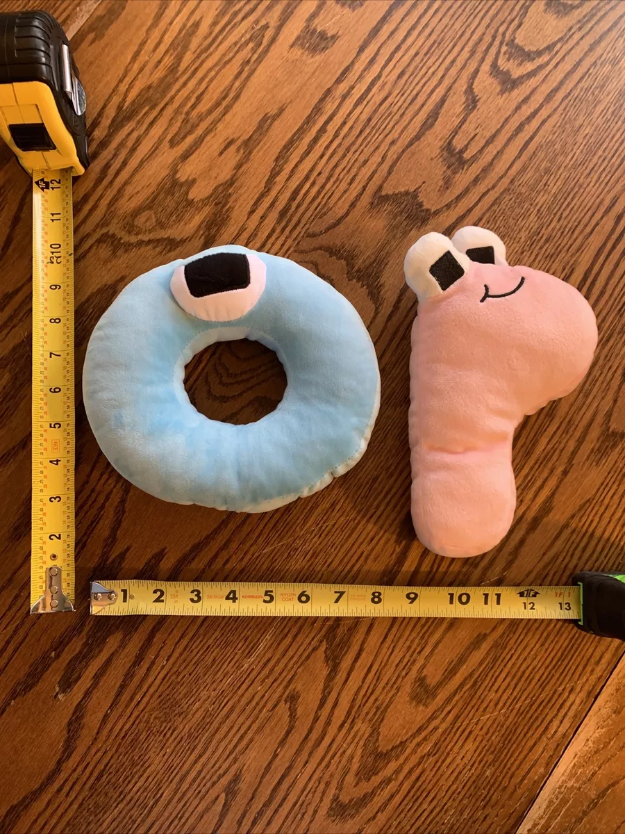 Lot Of 2 Alphabet Lore Plush's Letters O (blue) & P (pink) / OP