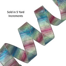 Kirkland Wire Edged Ribbon 5 Yards RAINBOW Color Holiday Decor Bows Gifts 1.5"