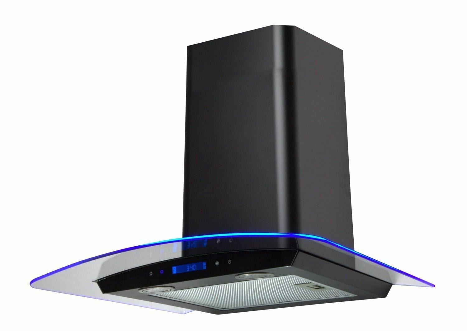SIA 60cm Black Touch Control LED Edge Lit Curved Glass Cooker Hood Extractor Fan eBay