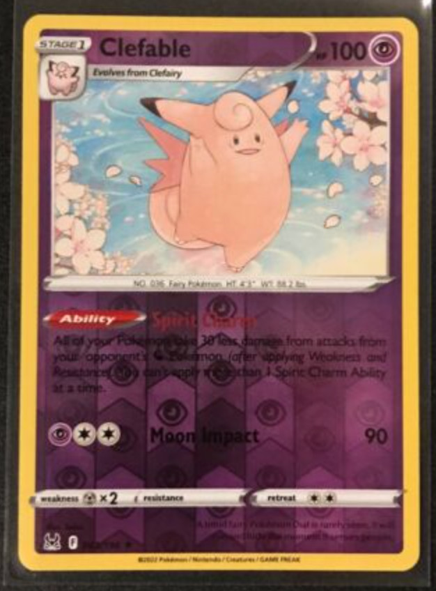 Clefable 063/196 Reverse Holo Rare- Pokemon SWSH11 Lost Origins M/NM- New