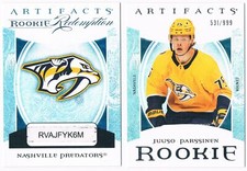 2022-23 UPPER DECK ARTIFACTS ROOKIE JUUSO PARSSINEN 531/999 NASHVILLE PREDATORS