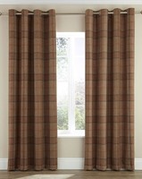Highland Faux Wool Effect Lined Ring Top Curtains (pair) - Natural/caramel - ... Highland Faux Wool Effect Lined Ring Top Curtains (pair) - Natural/caramel - ...