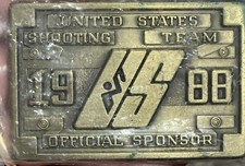 Vtg Original 1988 United States Shooting Team Seoul Korea Olympics Belt Buckle