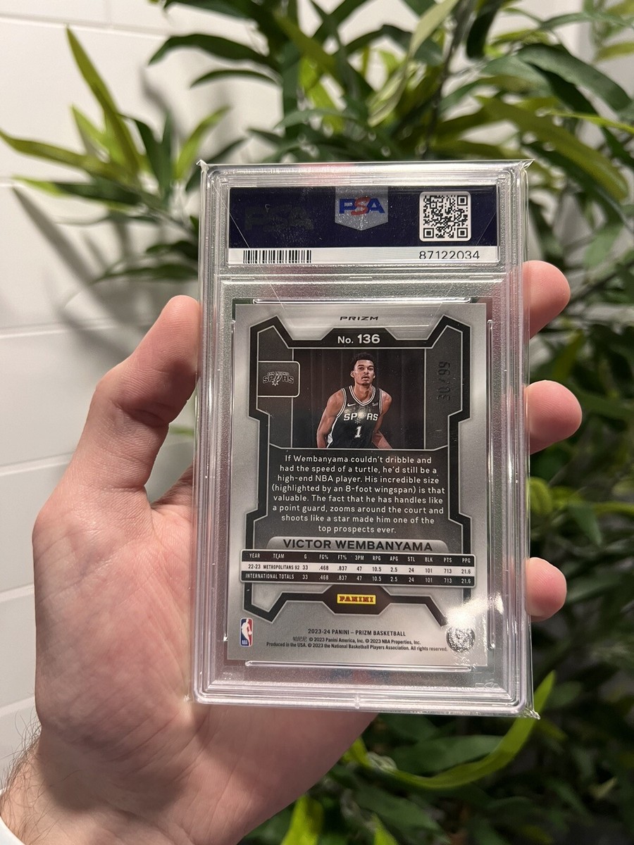 Victor Wembanyama 2023-24 Prizm Blue Seismic /99 PSA 10 #136