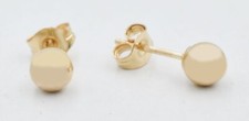 BALL 4 mm STUD EARRINGS 14K GOLD - Made in USA - NEW WITH TAG