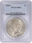 1928-S Peace Silver Dollar MS63 PCGS