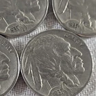 1937 Buffalo Nickel Lot of 8 Circulated US Five Cent Coins KM#134 75% Copper
