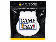 Game Day Embroidered Iron On Patch Football Sports Applique 3" x 2" NIP